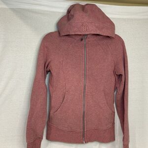 Lululemon Women’s Scuba Full Zip Hoodie Sz 6 Heathered Brier Rose Mauve Pink